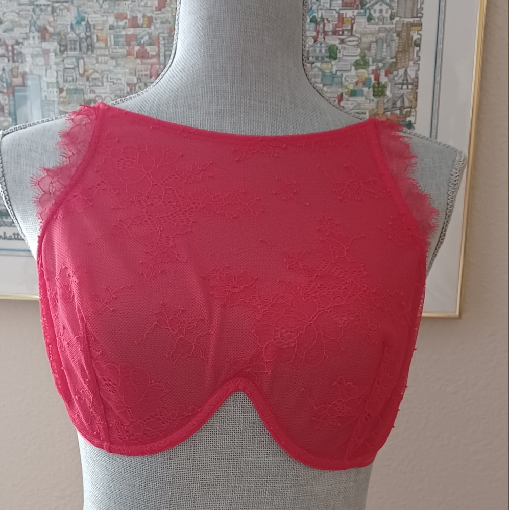Victoria's Secret Red Contoured Bralette with Soft Stretch Fabric
